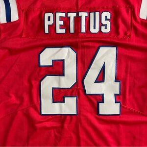 New England Patriots Dell Pettus game red stitched NFL jersey / size Large